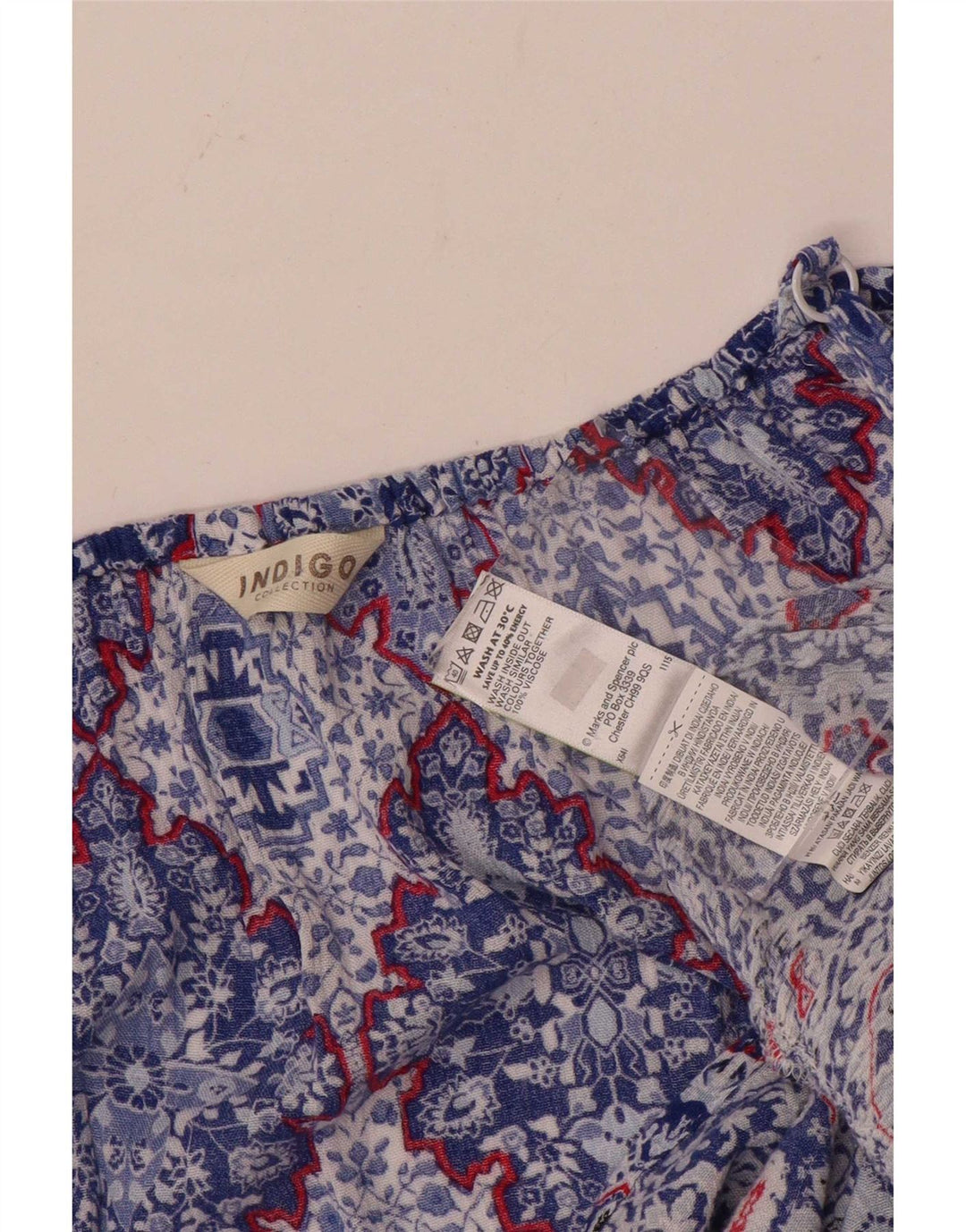 Marks & Spencer Damen Indigo Off Shoulder Top UK 14 Large Blue Floral