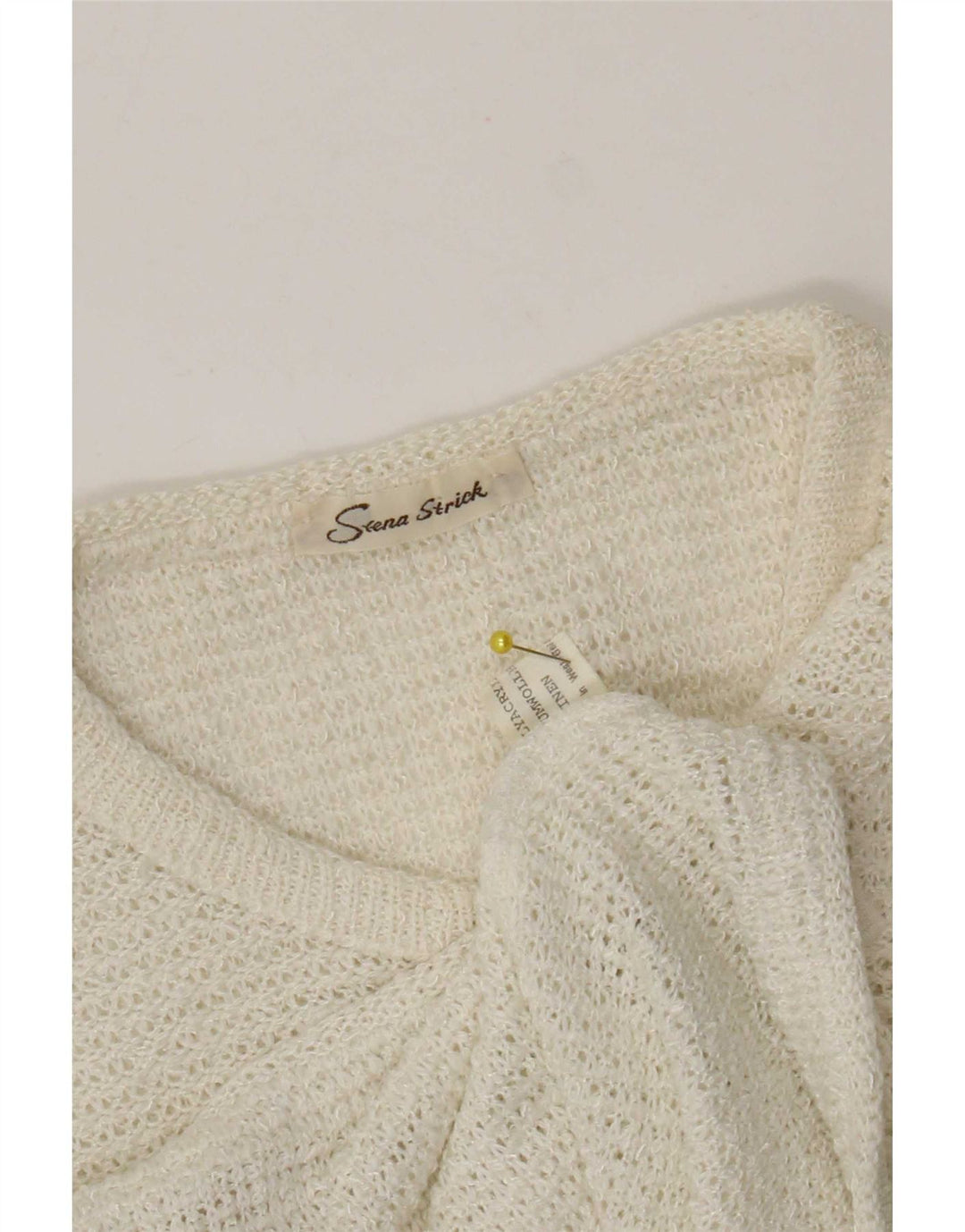 Vintage Damen Cardigan Pullover UK 10 Small Weiß Polyacryl