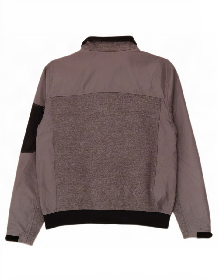 Zara Herren Bomberjacke UK 44 2XL Graues Colourblock-Polyester