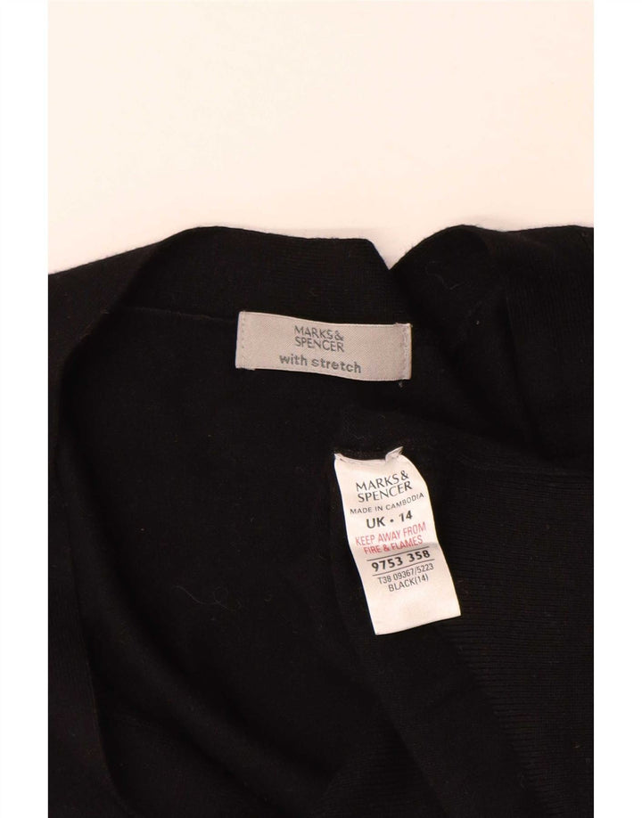 Marks & Spencer Damen Crop Cardigan Pullover UK 14 Medium Schwarz