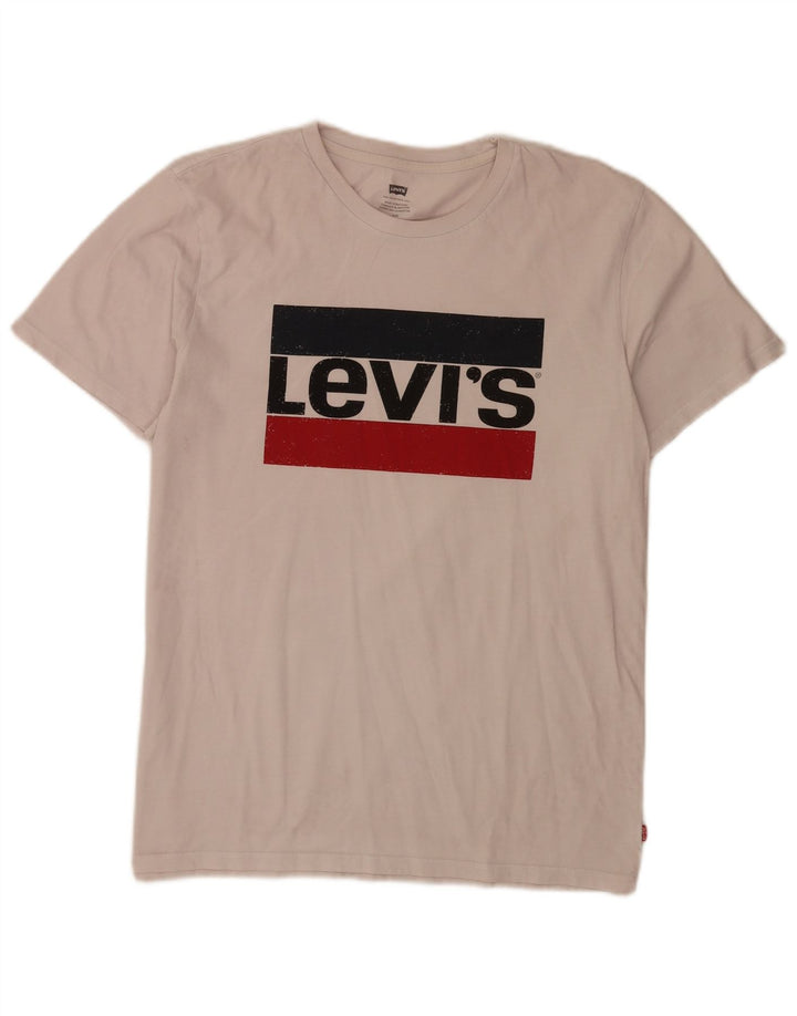 Levi's Herren-T-Shirt mit Grafik, Größe L, Weiß