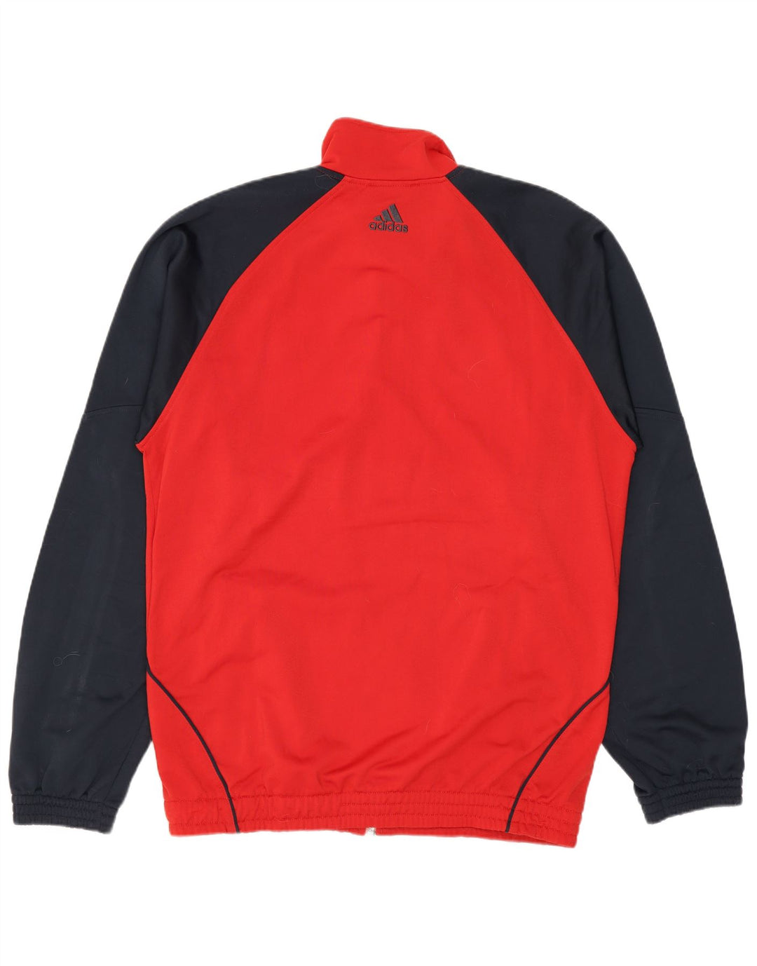 Adidas Herren-Trainingsanzug-Oberteiljacke UK 38/40 Mittelrotes Colourblock-Polyester