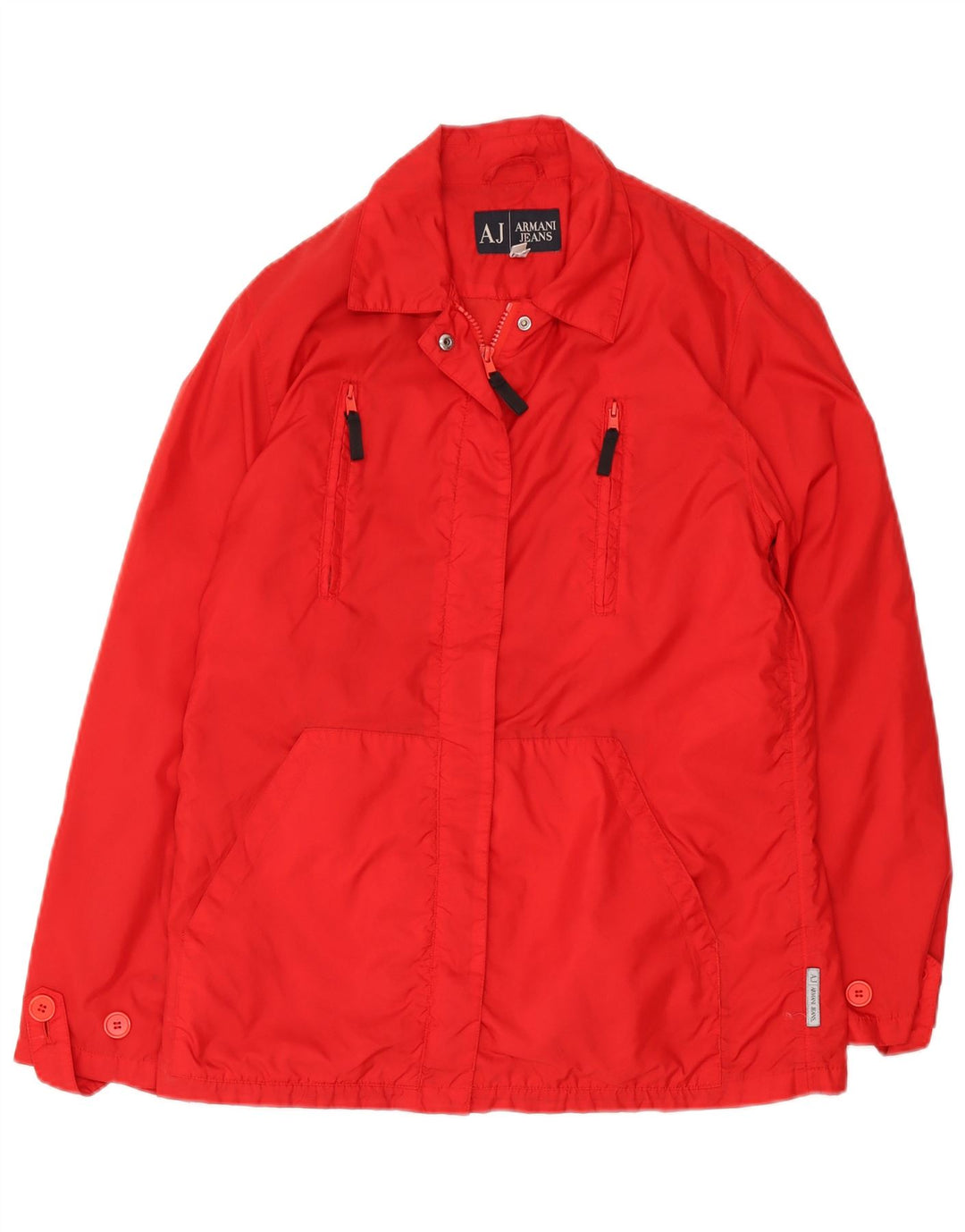 Armani Jeans Damen Windjacke UK 12 Medium Red Polyamid