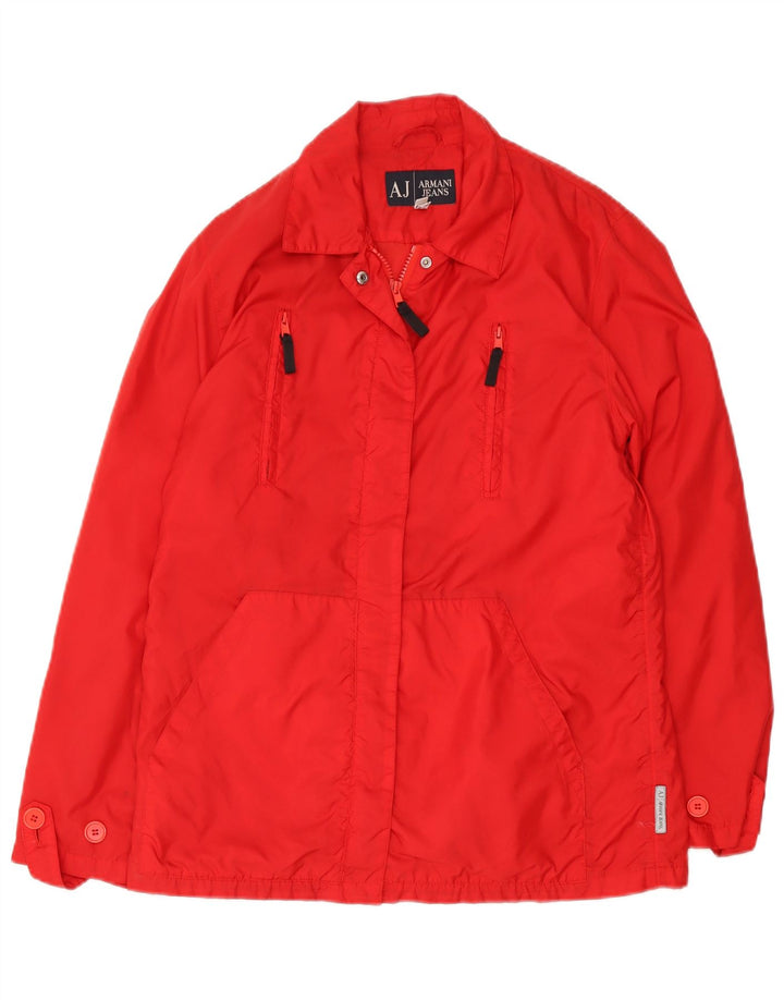 Armani Jeans Damen Windjacke UK 12 Medium Red Polyamid