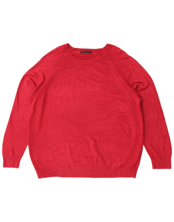 Marks & Spencer Damen Pullover mit Rundhalsausschnitt, UK 24 4XL, Rosa, Acryl