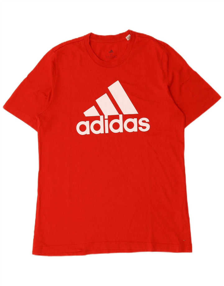 Adidas Herren Grafik-T-Shirt aus mittelroter Baumwolle