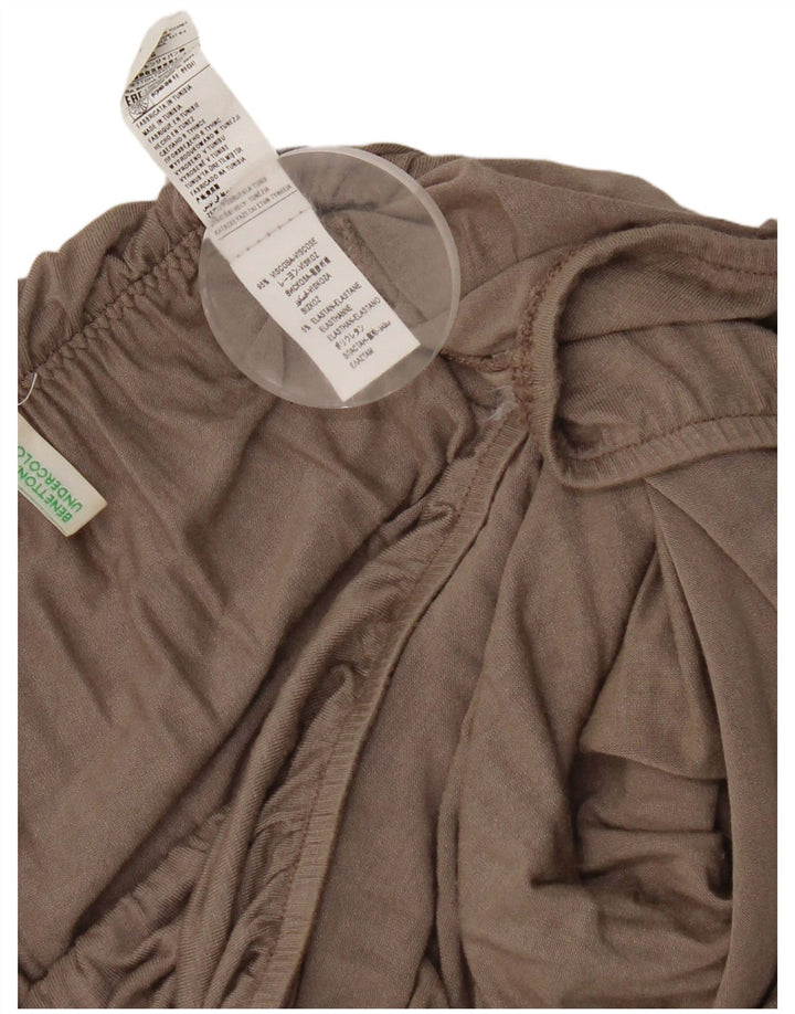 Benetton Damen Crop Off Shoulder Top UK 12 Mittelgraue Viskose