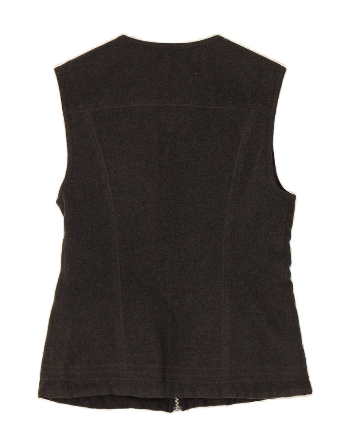 VINTAGE Womens Gilet UK 12 Medium Grey Polyester Vintage Vintage and Second-Hand Vintage from Messina Hembry 