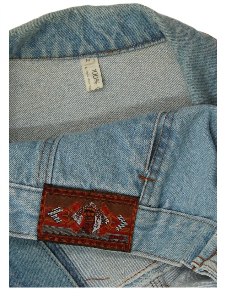 VINTAGE Herren Jeansjacke UK 38 Mittelblaue Baumwolle