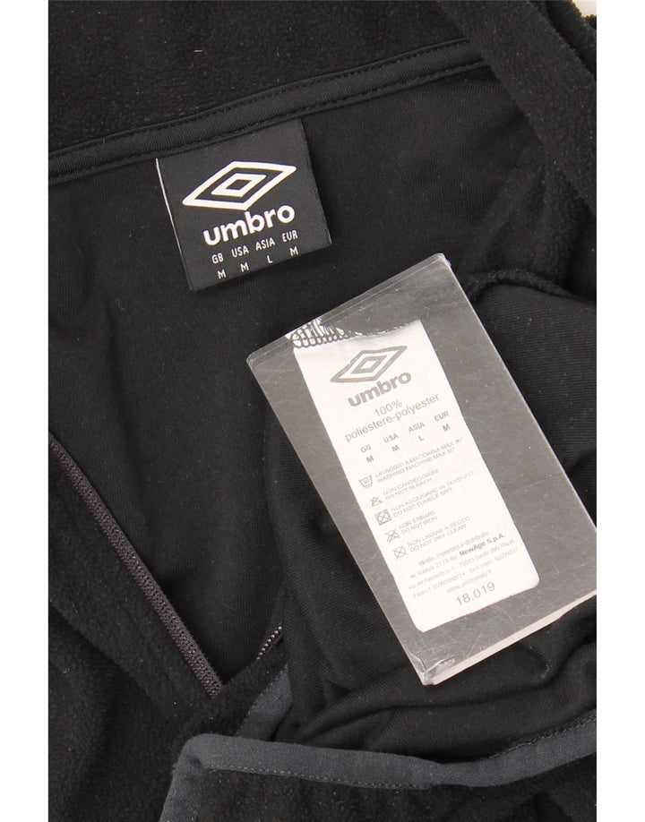 Umbro Herren-Fleecepullover mit Reißverschluss am Hals, Mittelschwarzes Polyester