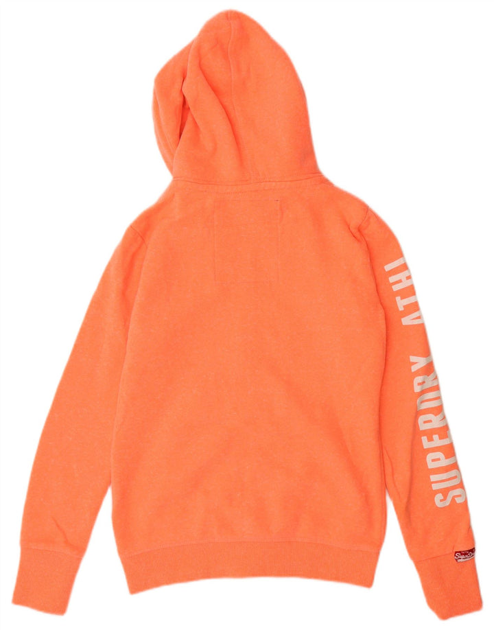 SUPERDRY Damen-Kapuzenpullover mit grafischem Reißverschluss, Gr. 10, Größe S, Orange, Baumwolle