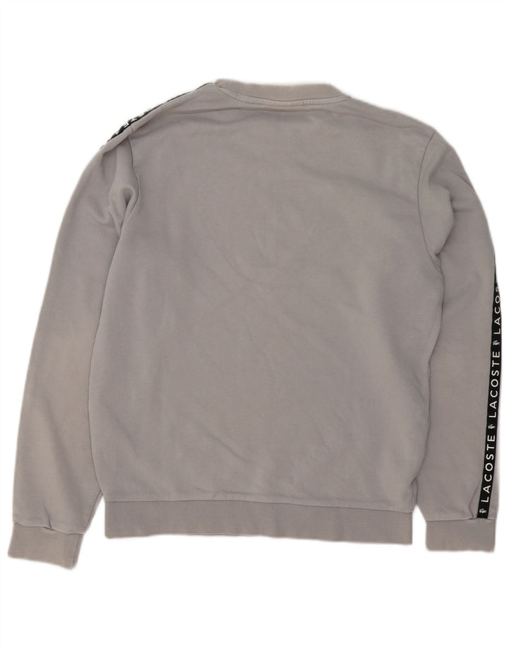 Lacoste Herren-Sweatshirt mit Grafik, Größe 3, klein, grau, Farbblock