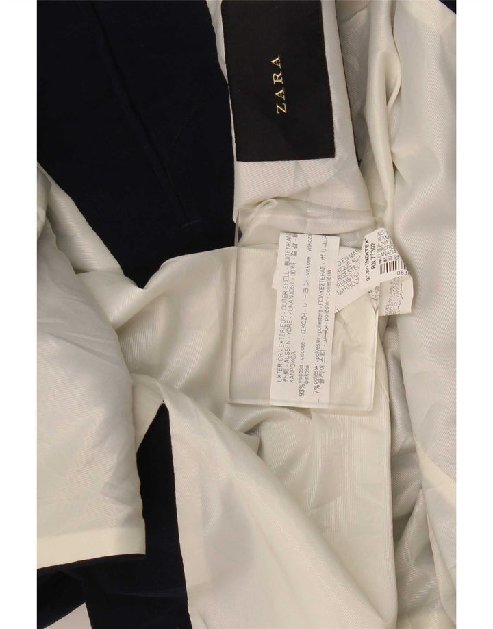 Zara Herren 2-Knopf-Blazerjacke IT 54 2XL Marineblaue Viskose