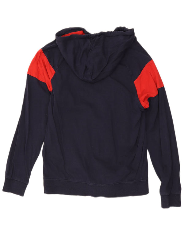 Diadora Damen-Kapuzenpullover mit Reißverschluss, Gr. 10, Größe S, Marineblau, Blockfarben, Baumwolle