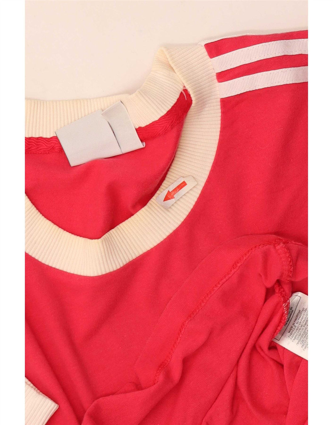 Adidas Damen T-Shirt Top UK 10 Small Rot Baumwolle