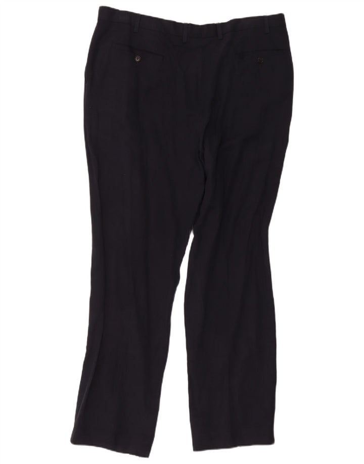 Marks & Spencer Herren-Anzughose mit Pegged-Anzug, W40 L33, marineblaue Seide