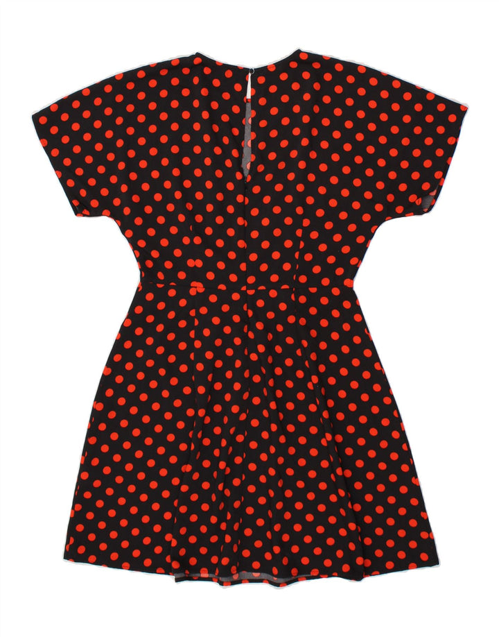 WAREHOUSE Womens A-Line Dress UK 12 Medium  Black Polka Dot Polyester Vintage Warehouse and Second-Hand Warehouse from Messina Hembry 