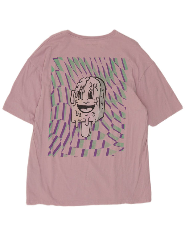 Jack & Jones Herren-T-Shirt mit Grafik, Größe L, rosa, Baumwolle