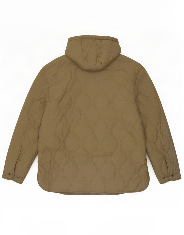 Zara Damen-Kapuzen-Übergröße, wattierte Jacke, UK 14, Mittel-Khaki, Polyester