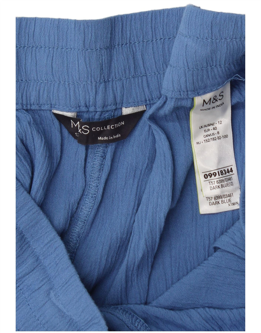Marks & Spencer Damen Sportshorts UK 12 Mittelblaue Viskose
