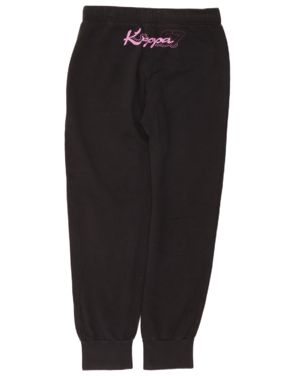 Kappa Womens Graphic Trainingshose Jogger UK 16 Large Schwarz Baumwolle