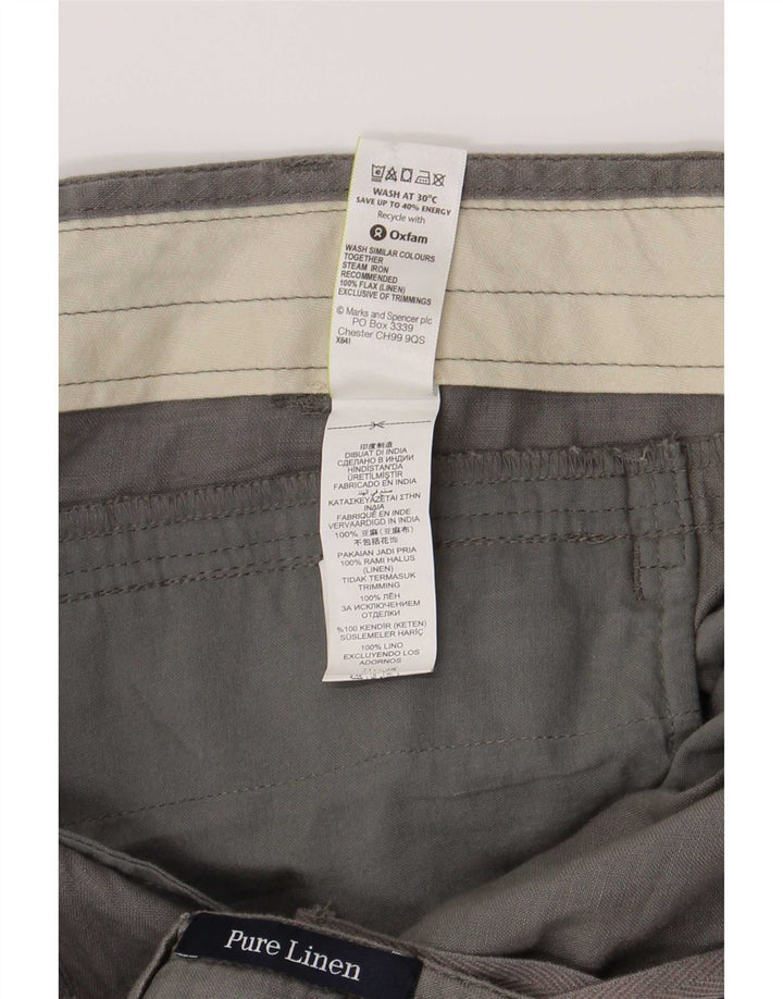 Marks & Spencer Herren Chinoshorts W38 XL Grau Leinen