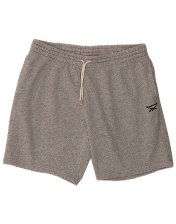 Reebok Herren Sportshorts 2XL Grau gefleckte Baumwolle