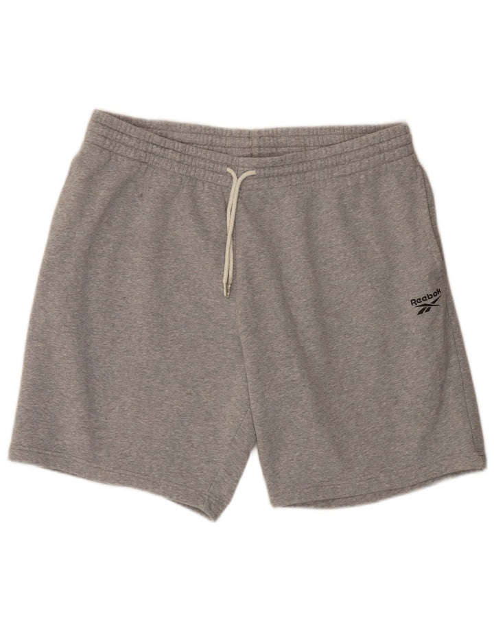 Reebok Herren Sportshorts 2XL Grau gefleckte Baumwolle