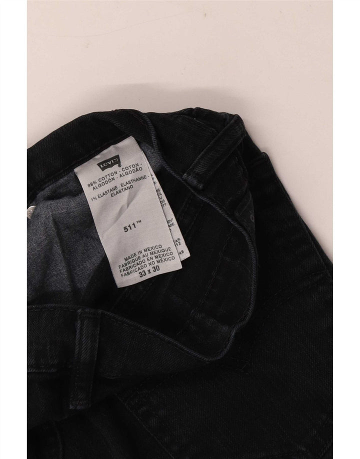 Levi's Herren Slim Jeans W33 L30 Schwarz Baumwolle