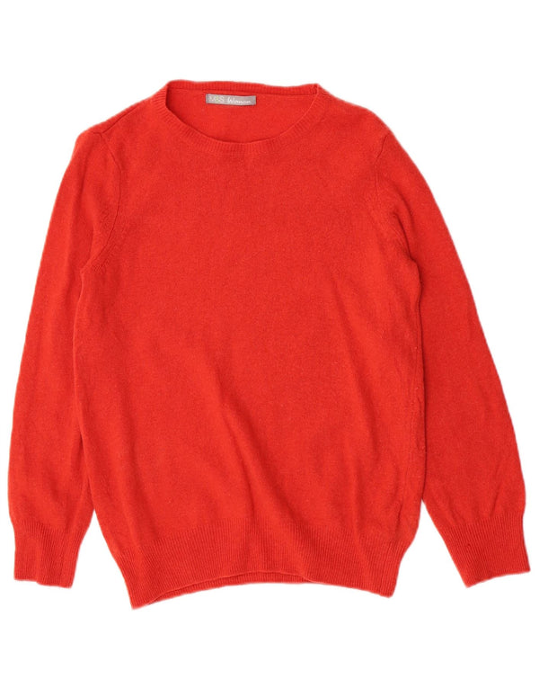 Marks & Spencer Womens Boat Neck Jumper Sweater UK 12 Medium Orange