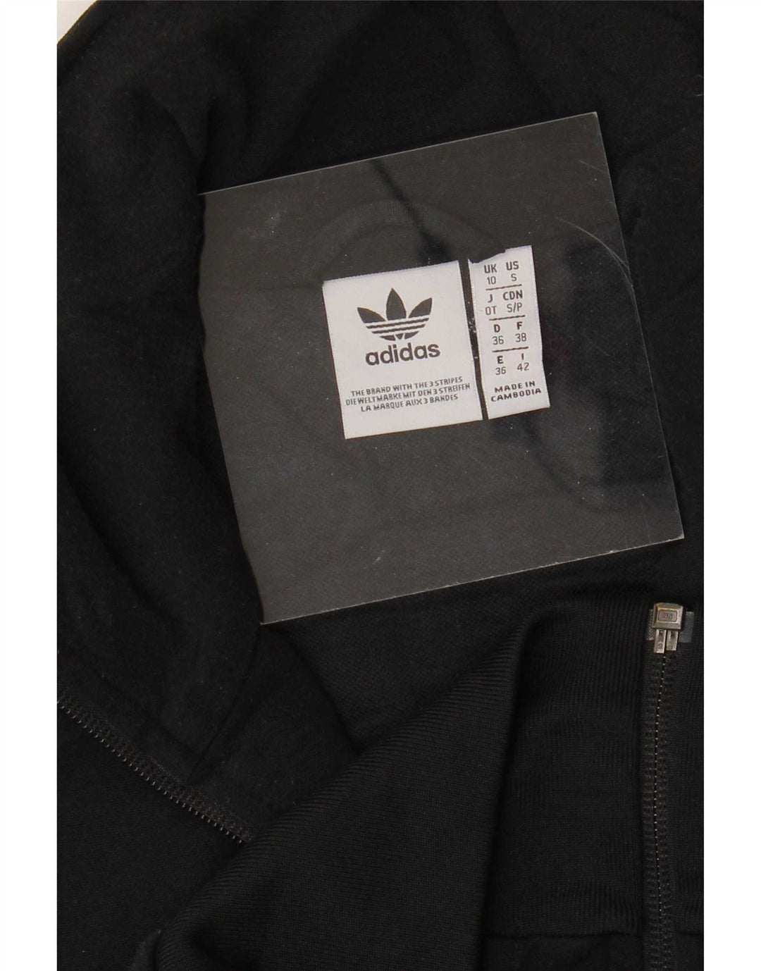 Adidas Damen Trainingsanzug Top Jacke UK 10 Small Schwarz Polyester