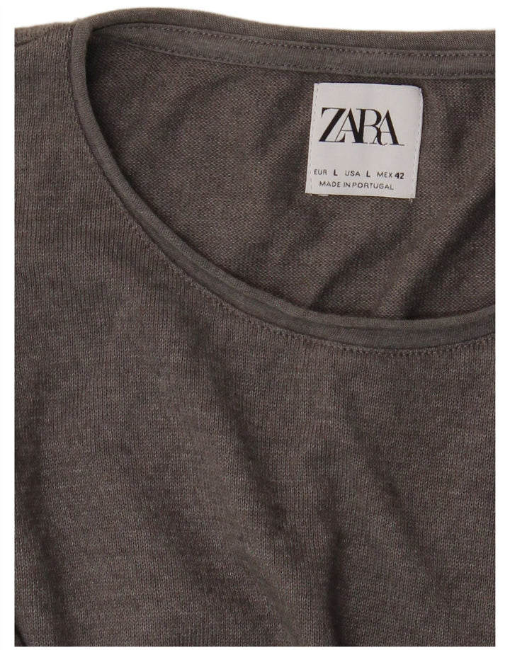 Zara Herren T-Shirt Top Large Grau