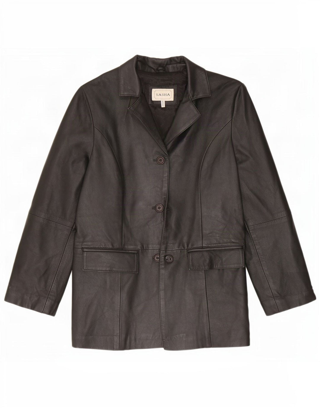 Sasha Damen Lederjacke UK 12 Medium Schwarz
