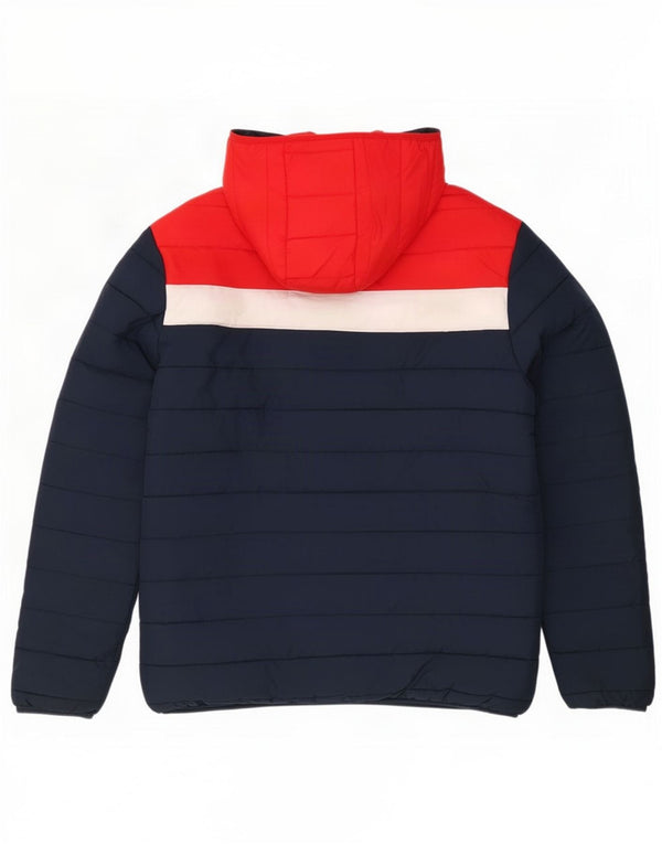 Jack & Jones wattierte Herrenjacke mit Kapuze, UK 42, XL, Marineblau, Farbblock
