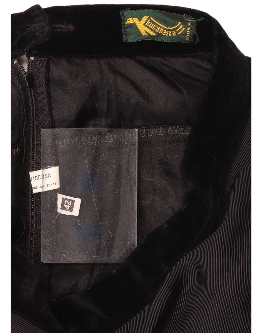 VINTAGE Damen-Stufenrock mit hoher Taille, Größe 42, mittelgroß, W26, schwarze Viskose