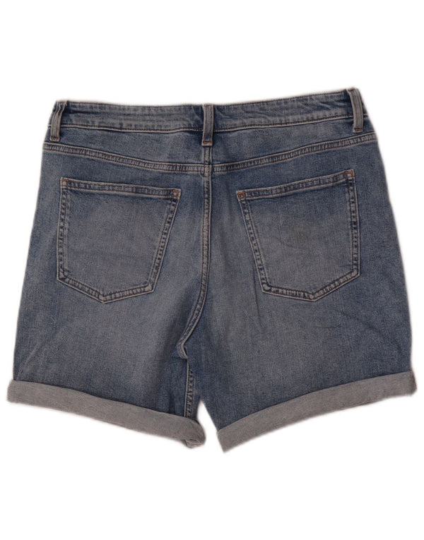 Marks & Spencer Damen Boyfriend-Jeansshorts UK 12 Medium W30 Blau