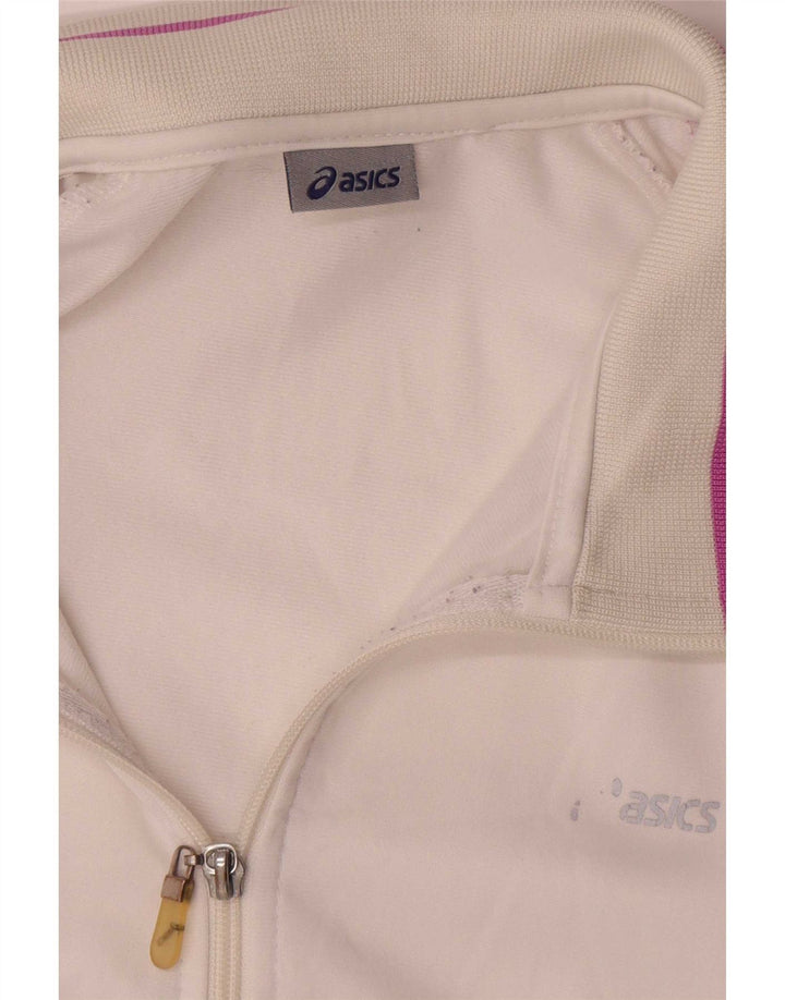 Asics Damen-Trainingsanzug-Top-Jacke UK 18 XL Weißer Colourblock-Polyester