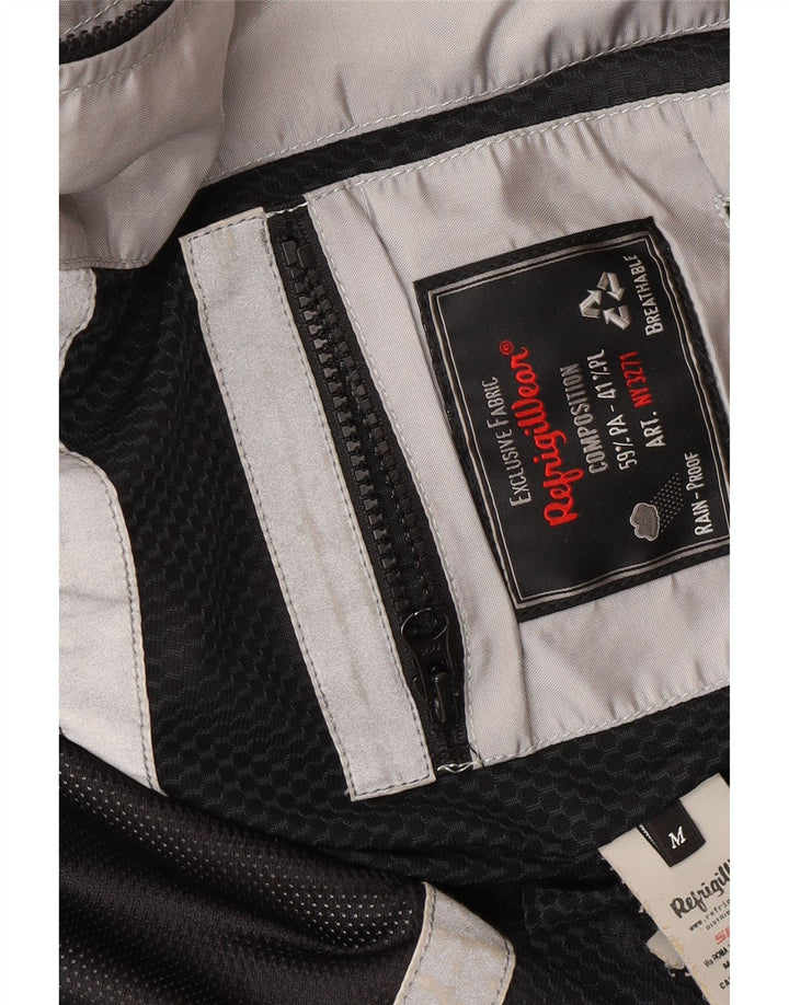 Refrigiwear Damen Bomber-Regenjacke UK 14 Mittelgrauer Farbblock