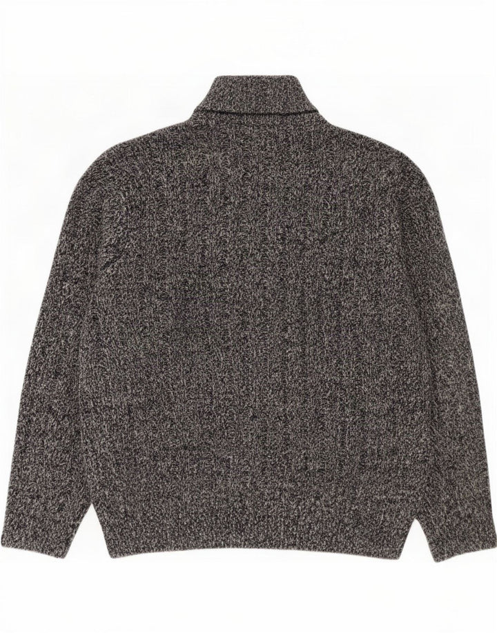 Marks & Spencer Herren-Pullover mit Reißverschluss am Hals, 2XL, blau geflecktes Acryl