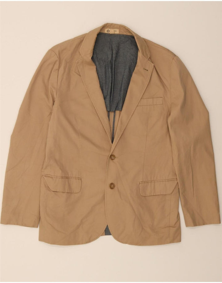 J. CREW Mens 2 Button Blazer Jacket UK 40 Large Brown Cotton Vintage J. Crew and Second-Hand J. Crew from Messina Hembry 