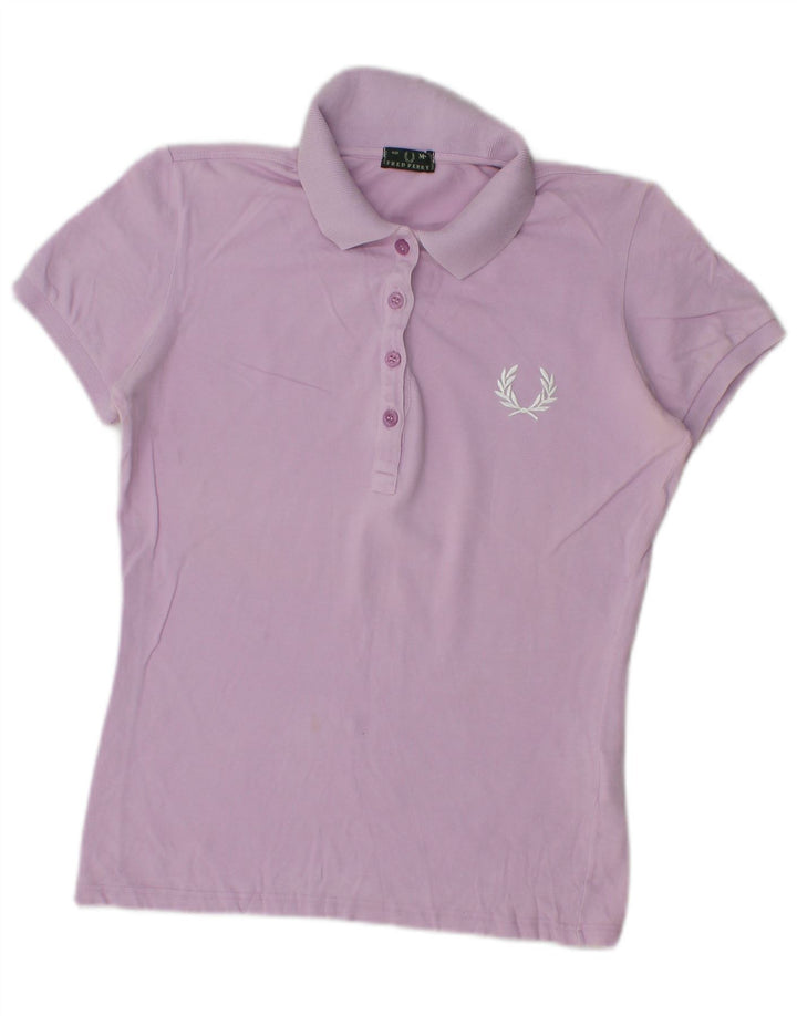 Fred Perry Damen Poloshirt UK 12 Medium Lila Baumwolle