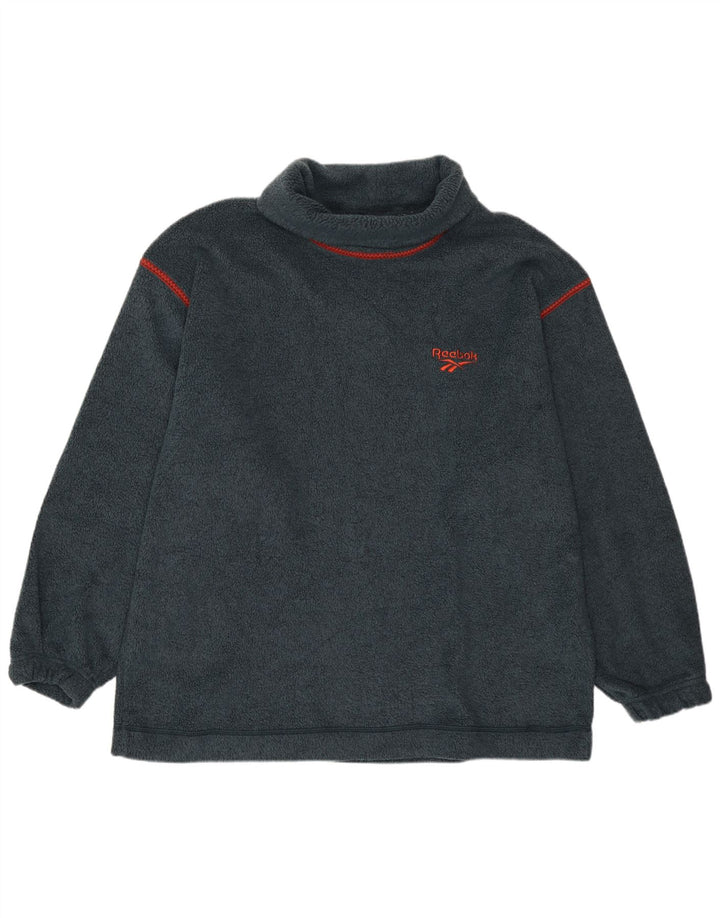 Reebok Herren Rollkragen-Fleecepullover XL, grünes Polyester