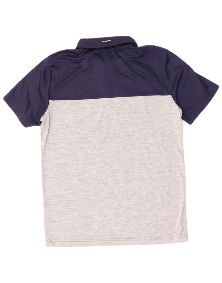 PUMA Herren-Poloshirt, groß, marineblau, Farbblock-Polyester