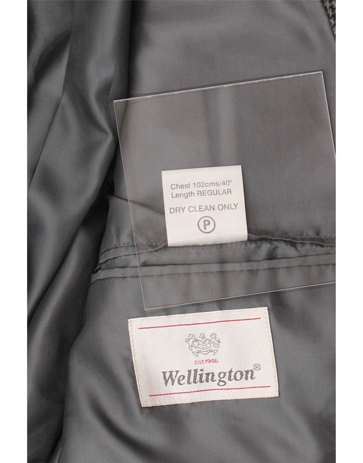 Wellington Herren-Blazer mit 2 Knöpfen, Gr. 40, groß, grauer Hahnentrittmuster