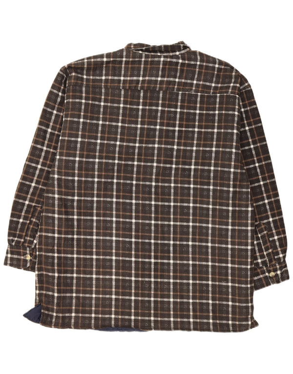 Vintage Herren Lumberjack Flanellhemd Größe 44/46 2XL Braun karierte Baumwolle