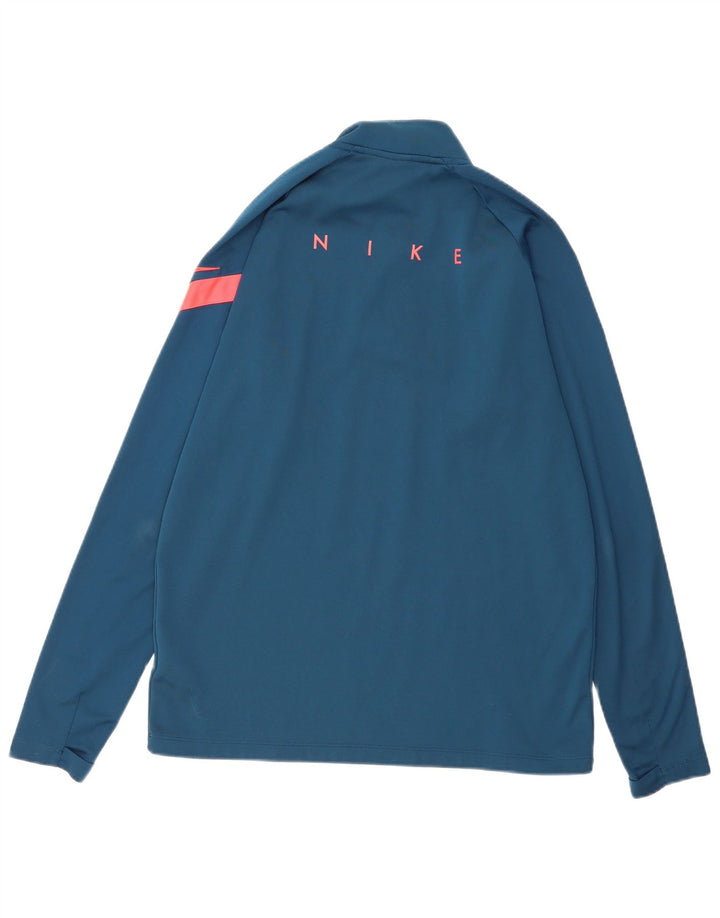 NIKE Herren Dri Fit Graphic Pullover-Trainingsoberteil mit Reißverschluss am Hals Mittelblau