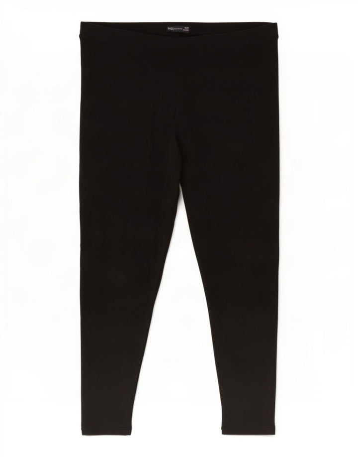 Marks & Spencer Damen Leggings UK 20 2XL Schwarze Baumwolle