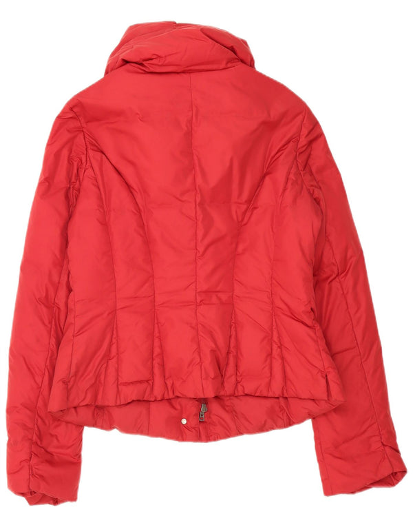 Max Mara Damen Weekend Wattierte Jacke UK 12 Mittelrotes Polyamid