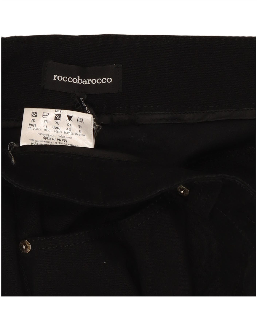 Roccobarocco Damen Bootcut Jeans W32 L32 Schwarze Baumwolle