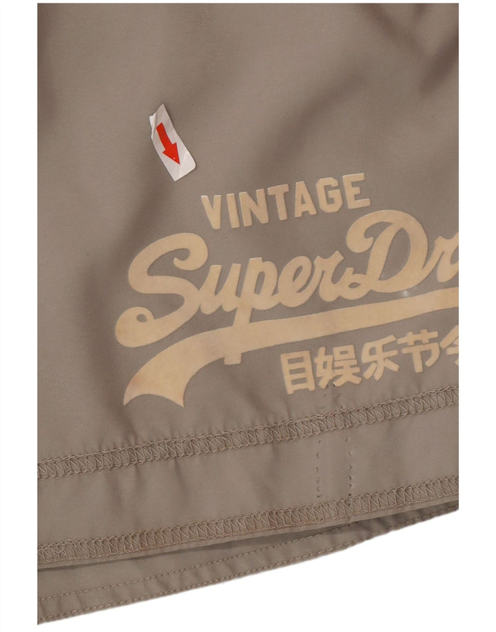 Superdry Herren-Badeshorts mit Grafik, mittelgraues Polyester